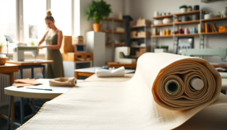 Creëer met ongebleekt katoen voor unieke naai-projecten in een creatieve werkomgeving.