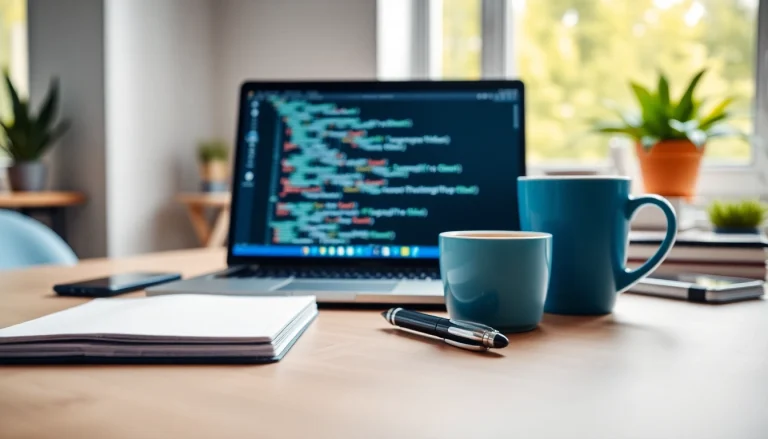 Showcasing professional web development tools for https://fhpts.com in an inviting workspace.