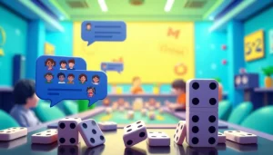 Permainan domino88 live chat game yang diwarnai interaksi menarik antara pemain.