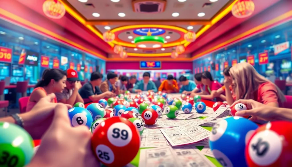 Menggambarkan angka togel yang menarik di meja permainan lotere yang meriah.