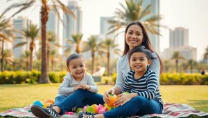 Find a live-out nanny Dubai playing with children in a sunlit park.