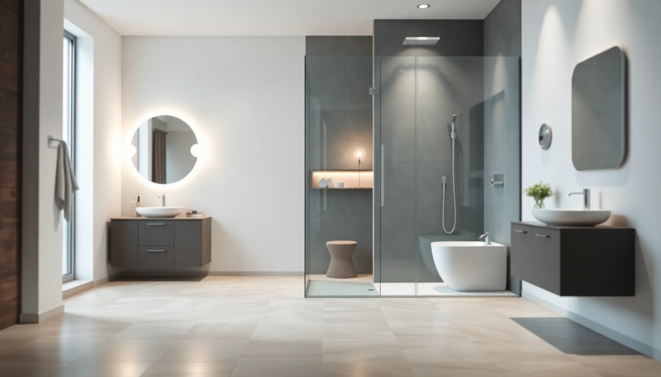 Sicht auf die modernen Produkte von sonni sanitär in einem stilvollen Badezimmer.