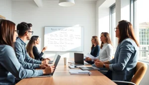 Engaging business meeting on unnatural links recovery strategies with focused professionals and modern tech.