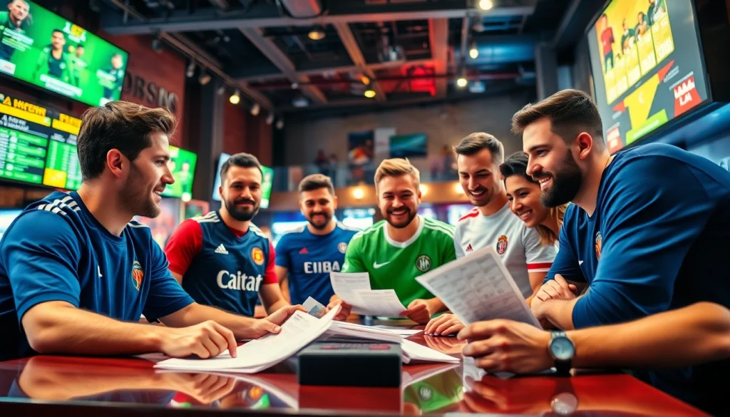 Menang taruhan bandar bola parlay slot dengan antusiasme di bar olahraga yang ramai.