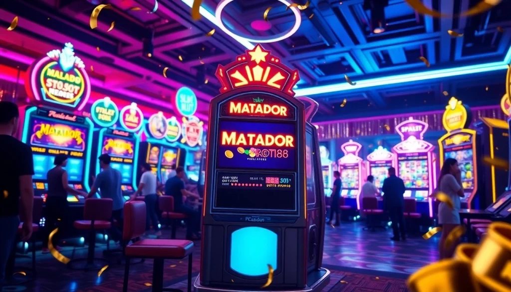 Menangkan hadiah di mesin matador168 slot yang bersinar, penuh warna dan meriah.