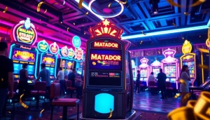Menangkan hadiah di mesin matador168 slot yang bersinar, penuh warna dan meriah.