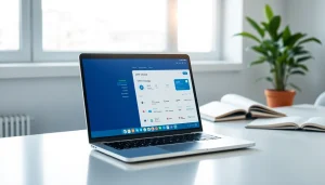 Enhance your privacy online with a vpn service displayed on a laptop.