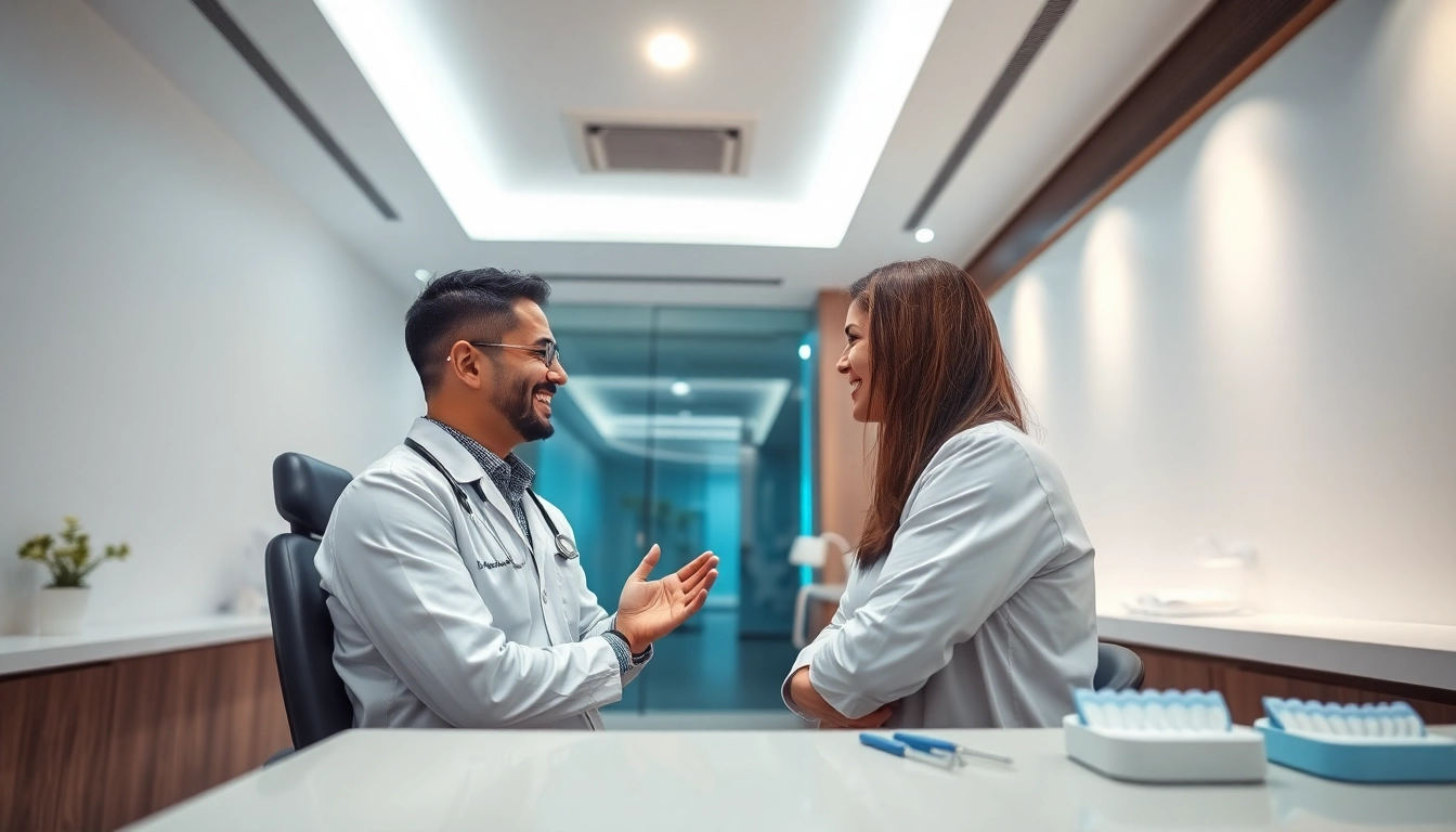 Best Invisalign provider in Petaling Jaya, modern dental clinic consultation scene with dentist and patient.