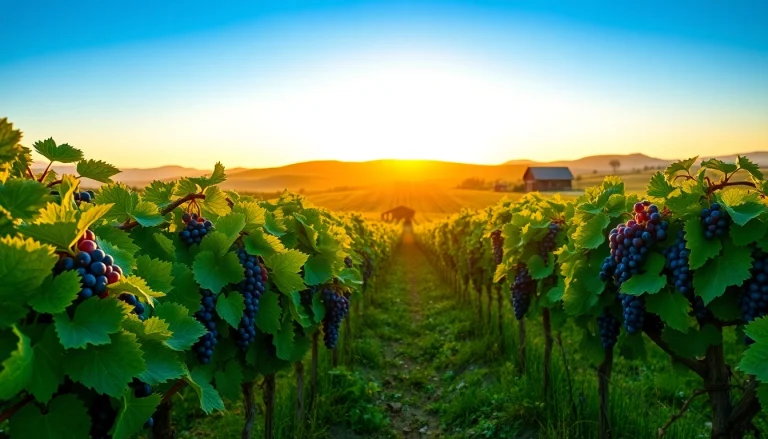 Enjoying the beauty of clarksburg wineries and picturesque vineyards under a golden sunset.