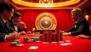 Experience the thrill of V9 bet at a luxurious casino table with high-stakes poker action.