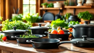 Discover high-quality cast iron cookware NZ, featuring skillets and Dutch ovens beautifully arranged.