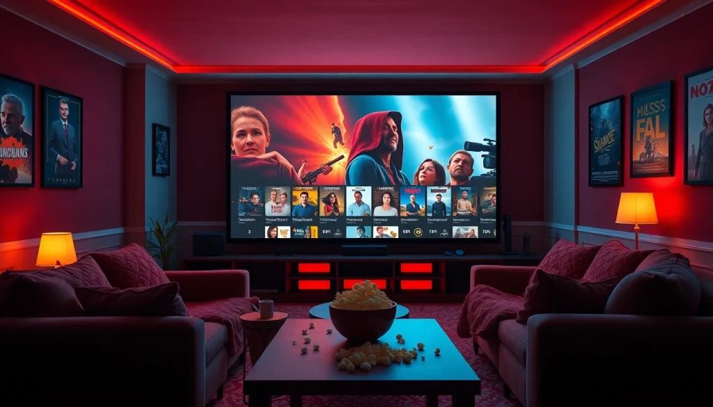 Enjoying filme online subtitrate in a cozy home theater setup.