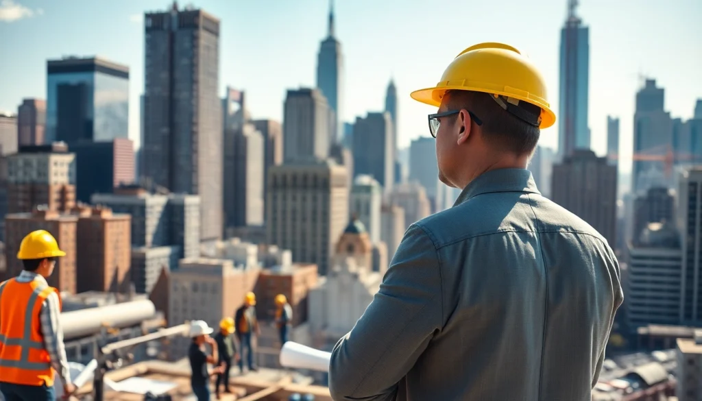 New York City Construction Manager engaged in site activities, overseeing a vibrant urban project.