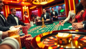 S88 vip players engaging in a high-stakes casino game, surrounded by luxurious elements.