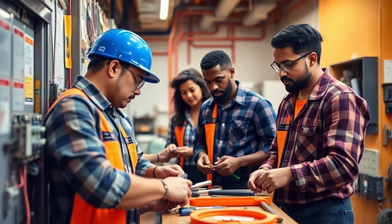 Engaged students learning at electrician trade school Colorado with hands-on electrical training.