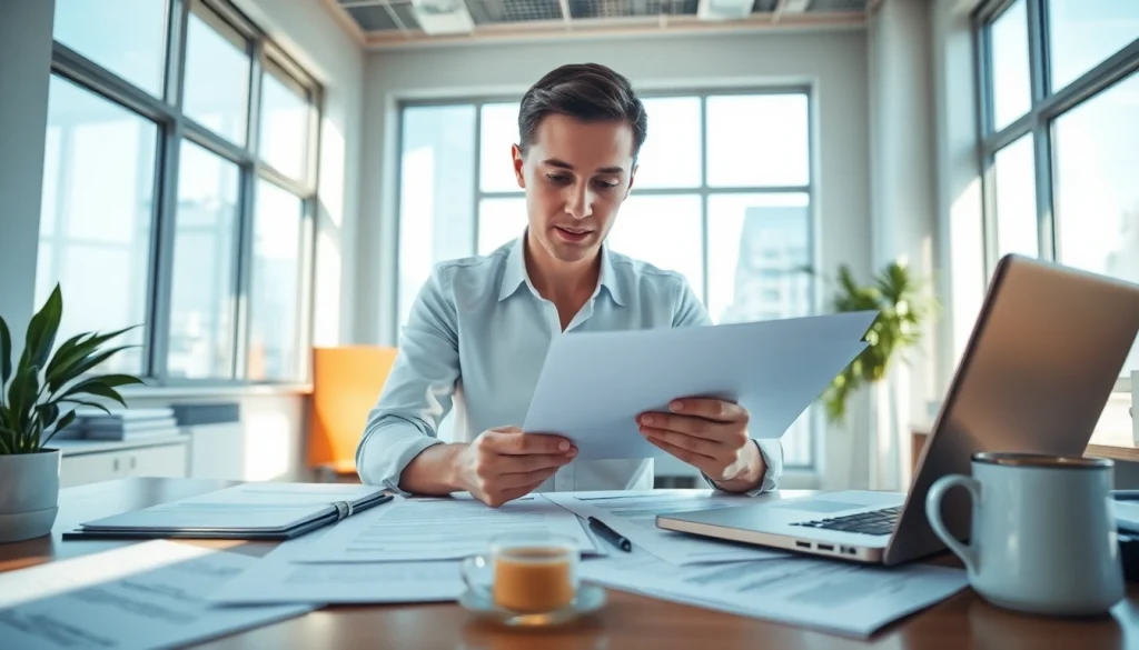 Expert translator providing tradução juramentada in a professional office setting.
