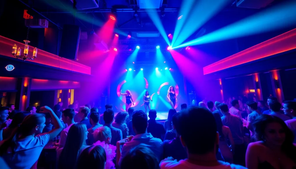 Club sxm nightlife scene with elegant dancers and vibrant atmosphere at Club Noir.