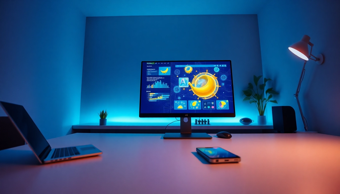 Dynamic user engaging with the Nano Banana Pro AI image editor in a modern workspace.