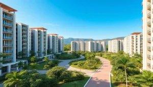 Showcasing the tampines ec, a newly developed executive condominium in a scenic community setting.