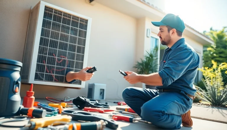 Expert AC repair in Glendale AZ by a technician, showcasing hands-on service and reliability.
