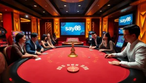 Experience the thrill of playing with say88 in a luxurious online casino environment.