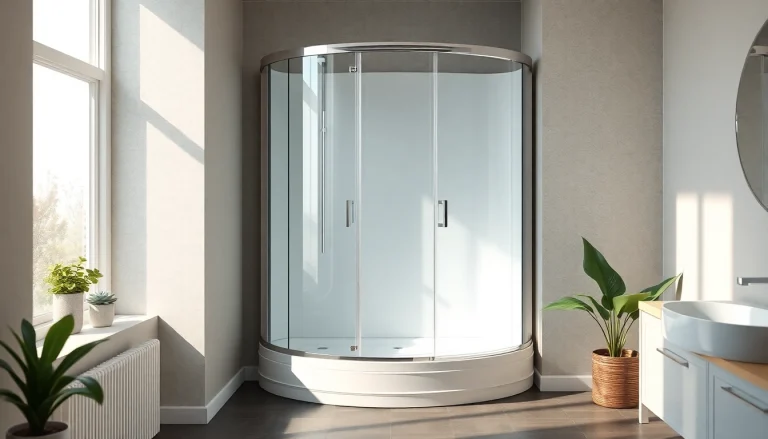 Komplette duschkabine 90x90 in eleganter Badezimmerumgebung mit modernen Designelementen.