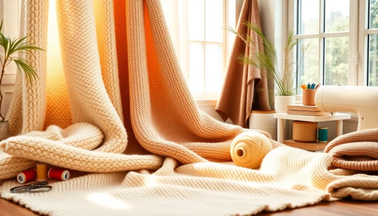 Verken warme en stijlvolle stoffen met diverse texturen en kleuren in een sfeervolle studio.