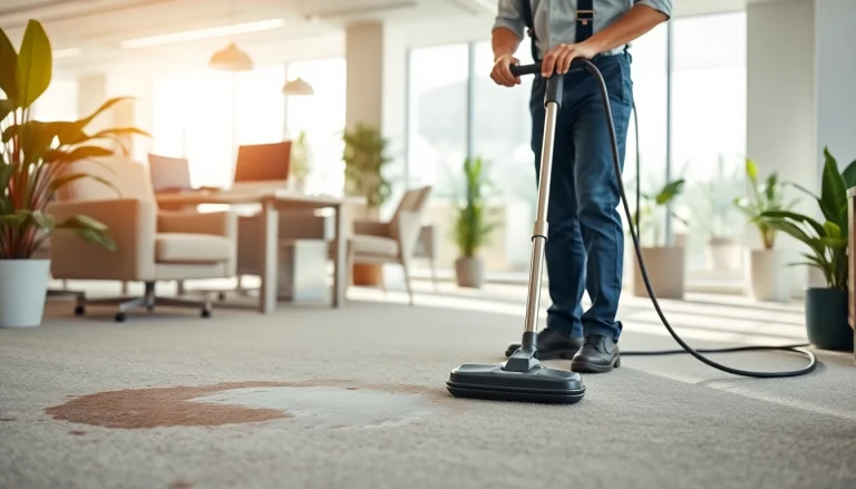 Enhance your workspace with professional commercial carpet cleaning showcasing effective techniques in a modern office.