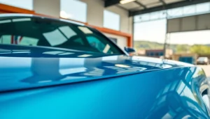 Exquisite car detailing Chattanooga showcasing a gleaming vehicle under bright sunlight, emphasizing quality service.