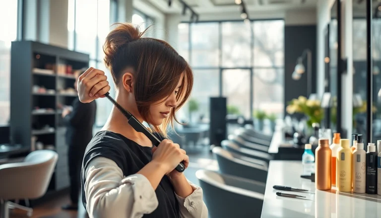 Realizează o tunsoare bucuresti modernă cu un hairstylist profesionist într-un salon elegant.