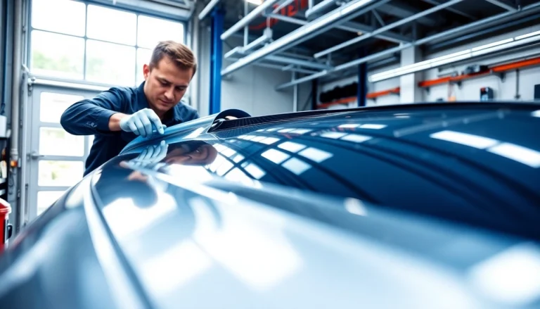 Apply paint protection film near me on a sleek car for enhanced protection and shine.