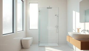 Enjoying a refreshing sunny shower experience in a modern bathroom setting.