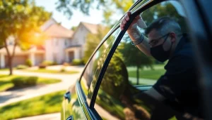 Applying the best window tint Chattanooga TN on residential vehicle with a focus on precision and quality.
