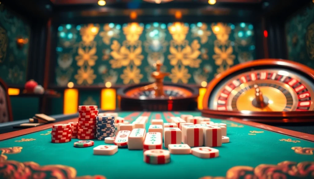 Rasakan sensasi Link Mahjong di meja permainan kasino mewah.