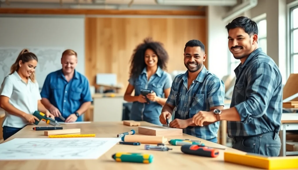 Students actively participating in hands-on training at hawaii trade schools, showcasing diverse trades.