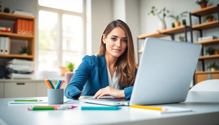 Optimize client interactions with WhatsApp Smart CRM dashboard, vibrant office setup.